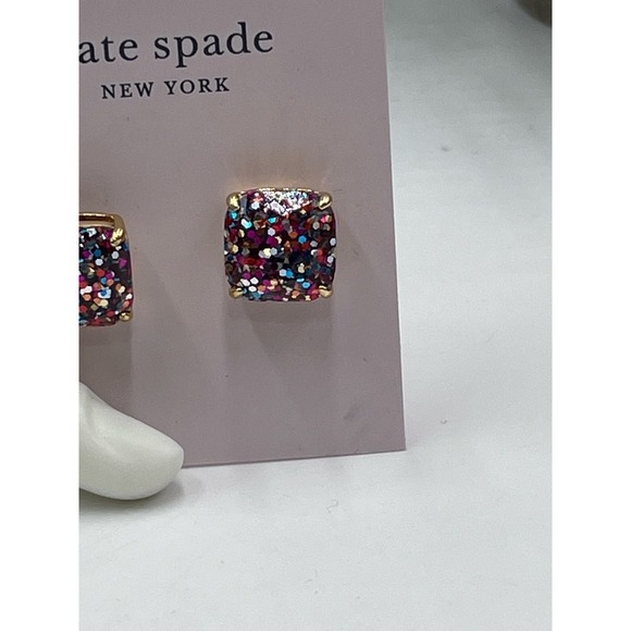 NWT KATE SPADE MULTICOLOR GLITTER
CRYSTAL SQUARE STUD
EARRINGS- - Picture 3 of 11